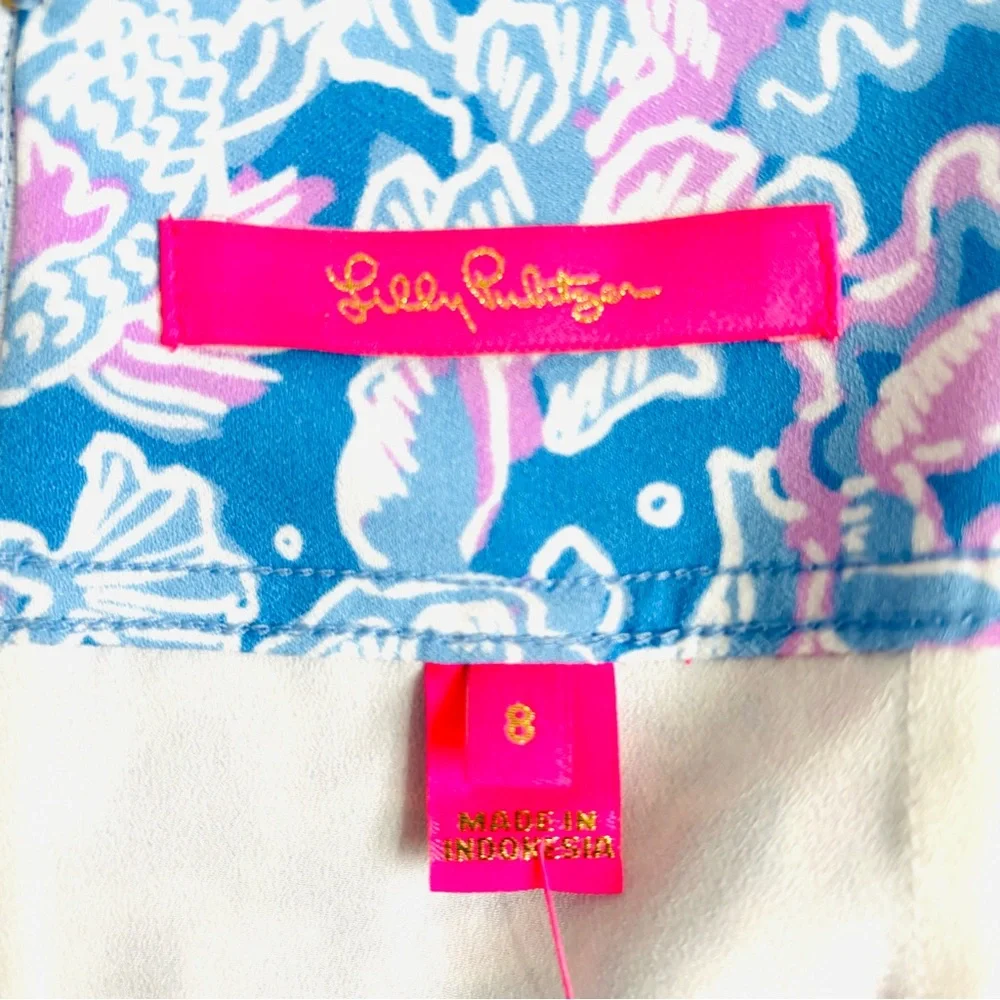 Lilly Pulitzer Jonas Skort Skirt Boca Blue Sea What I Sea Size 8